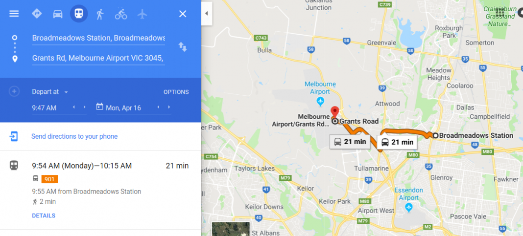 travel from melbourne airport to mcg