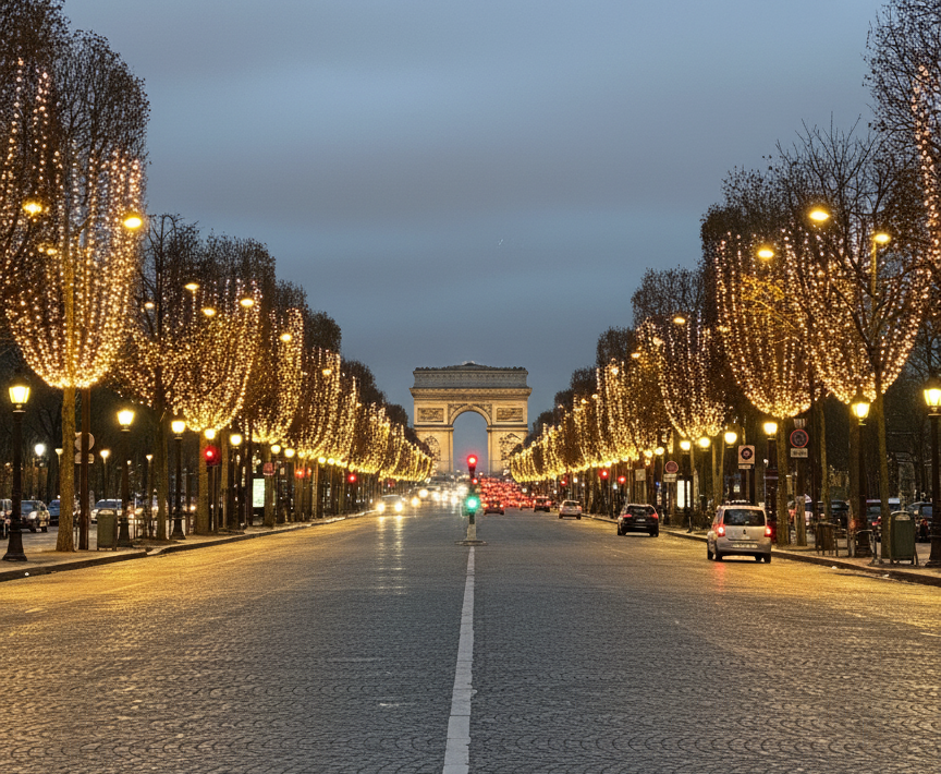 campos eliseos en navidad